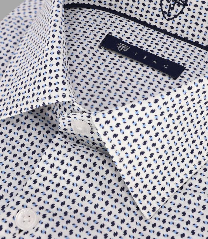 Izac Chemise Imprimée Manches Longues Blanche