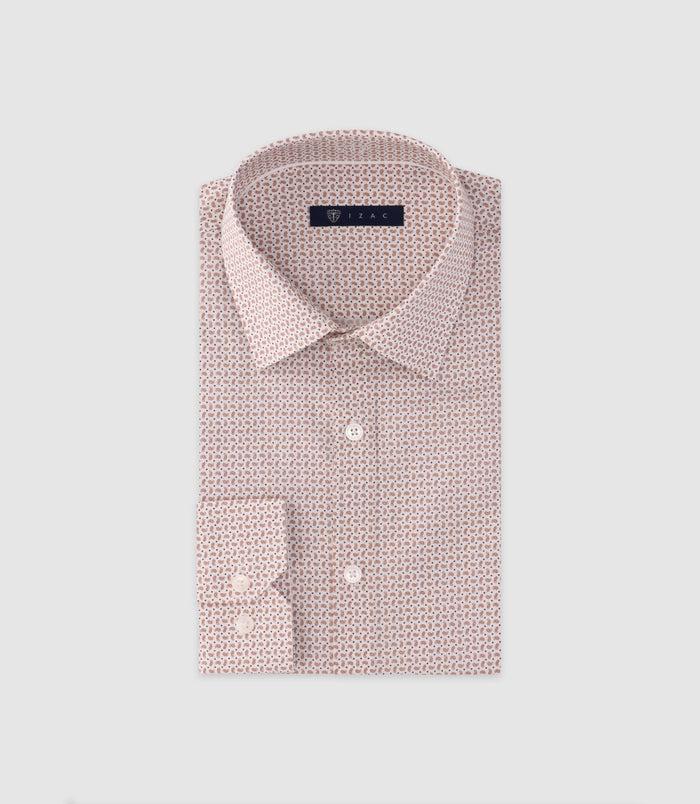 izac Chemise imprimée manches longues camel
