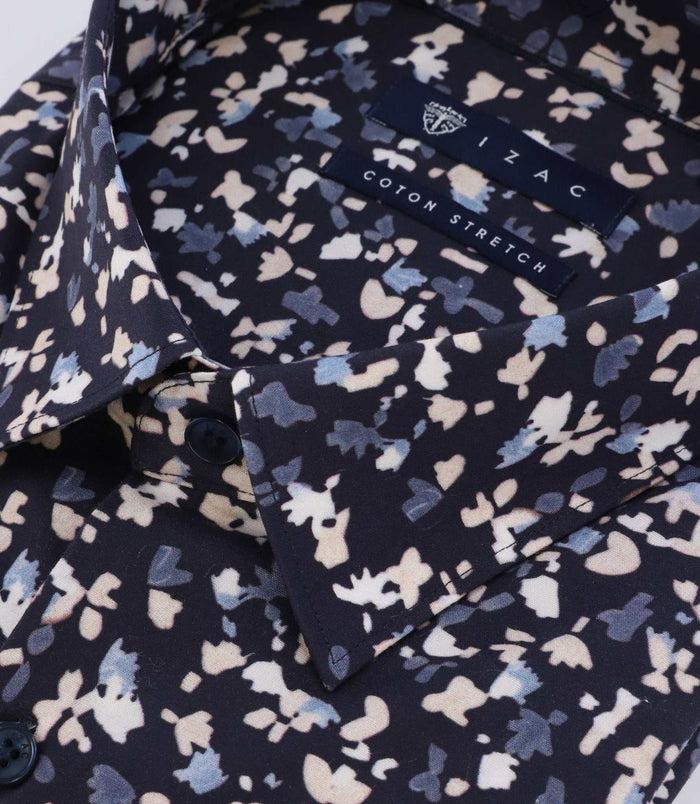 Izac Chemise Imprimée Marine