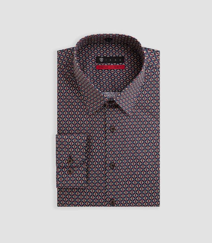 izac Chemise imprimée marine "Bastien"