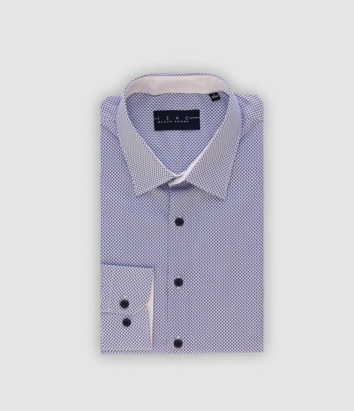 izac Chemise imprimée marine blanc PALMA