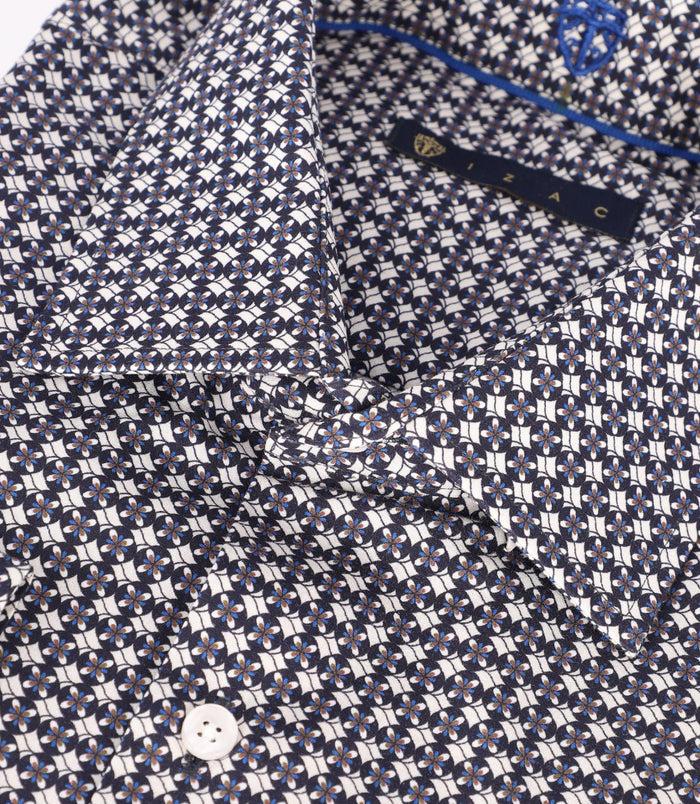 Izac Chemise Imprimée Marine