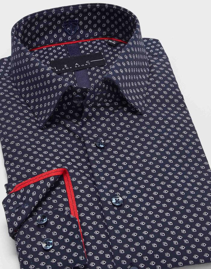 Izac Chemise Imprimée Marine