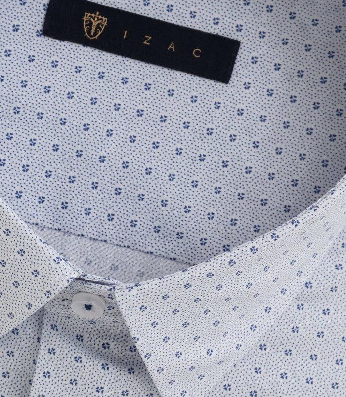 Izac Chemise Imprimée Micro Motif Bleu "Brook"