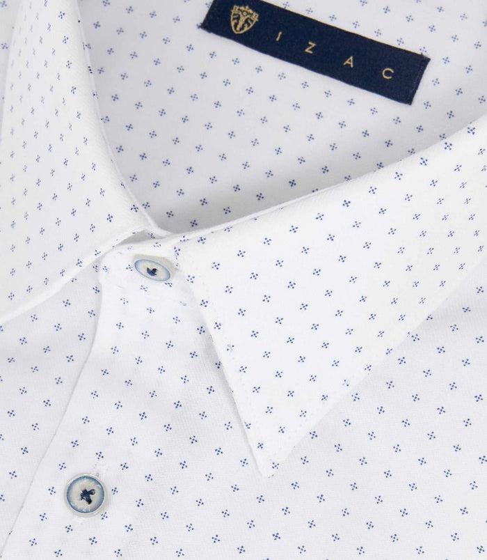 Izac Chemise Imprimée Micro Motifs Blanc "Mathew"