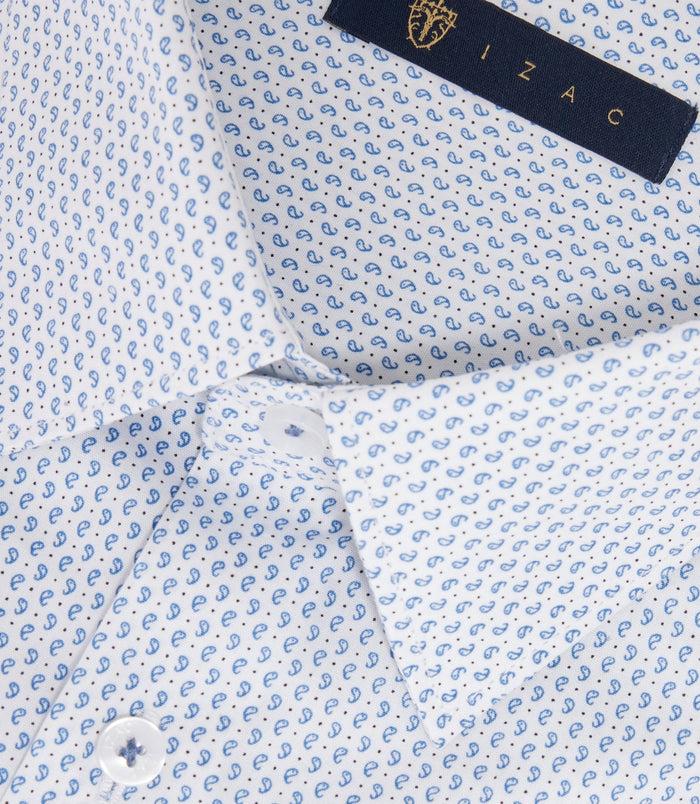 Izac Chemise Imprimée Micro Motifs Blanc "Miguel"