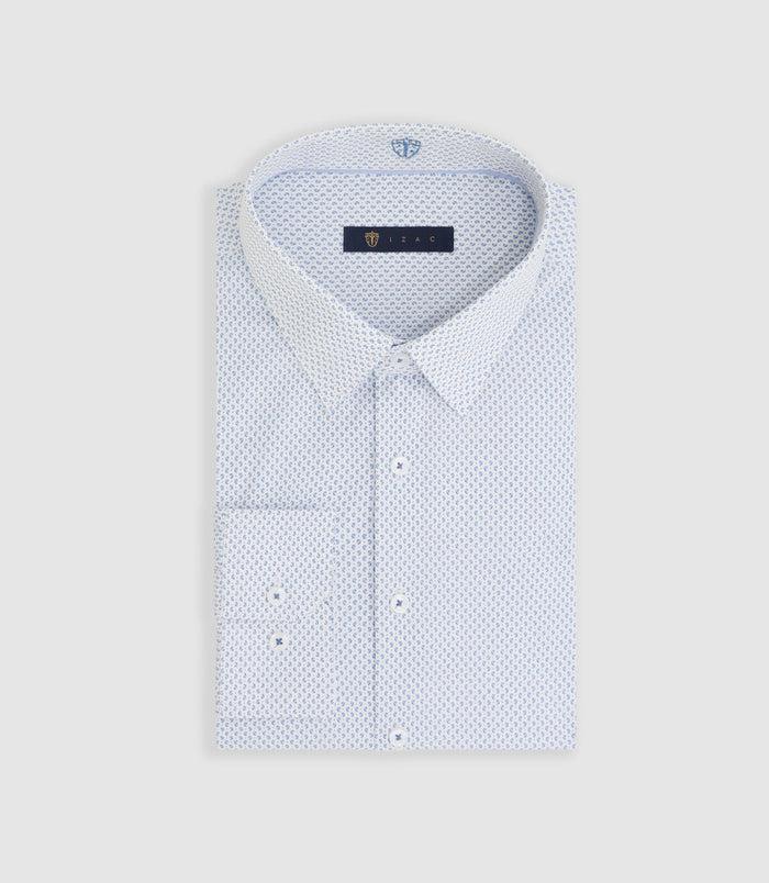 Izac Chemise Imprimée Micro Motifs Blanc "Miguel"