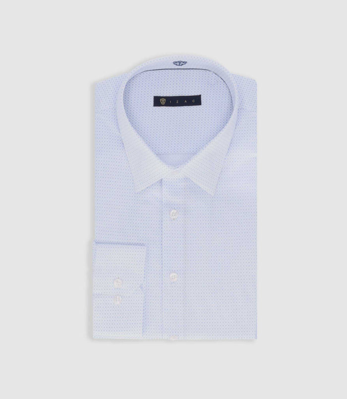 Izac Chemise Imprimée Micro Motifs Blanc PEPIN