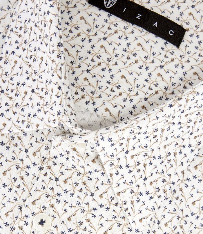 Izac Chemise Imprimée Micro Motifs Camel "Marcus"