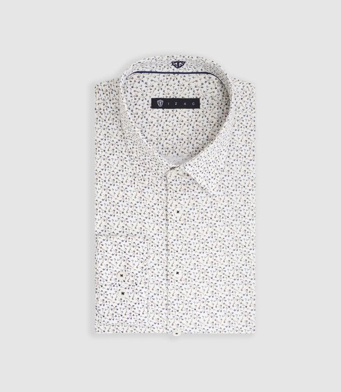 izac Chemise imprimée micro motifs camel "Marcus"