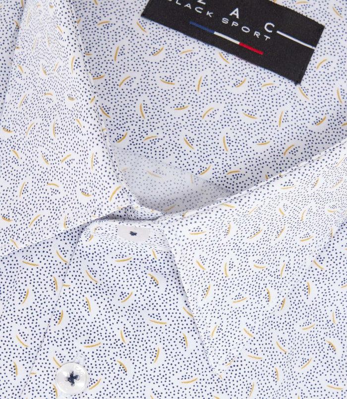 Izac Chemise Imprimée Micro Motifs Jaune "Maturin"