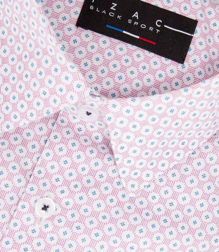 Izac Chemise Imprimée Micro Motifs Rouge "Malo"