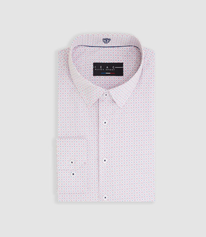Izac Chemise Imprimée Micro Motifs Rouge "Malo"