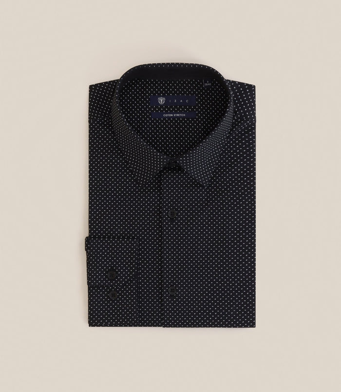 izac Chemise imprimée slim noire
