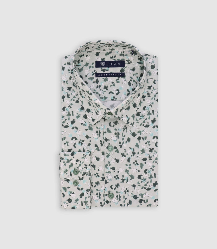 izac Chemise imprimée verte