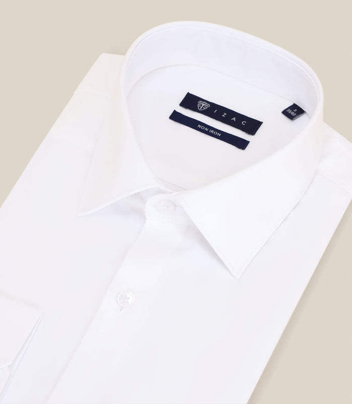 Izac Chemise Infroissable Col Italien Blanche
