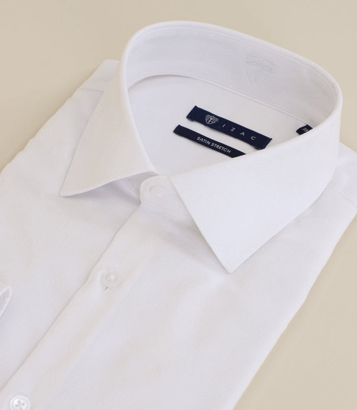 Izac Chemise Infroissable Col Italien Blanche