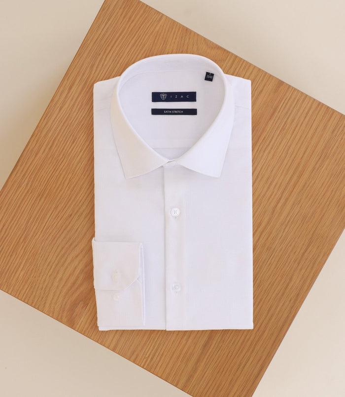 Izac Chemise Infroissable Col Italien Blanche