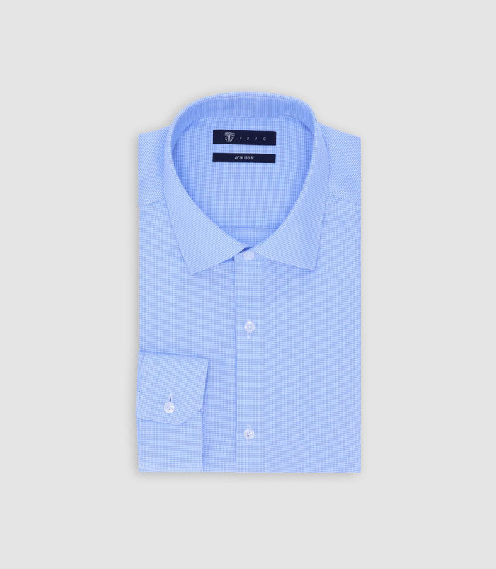 izac Chemise infroissable en coton ciel