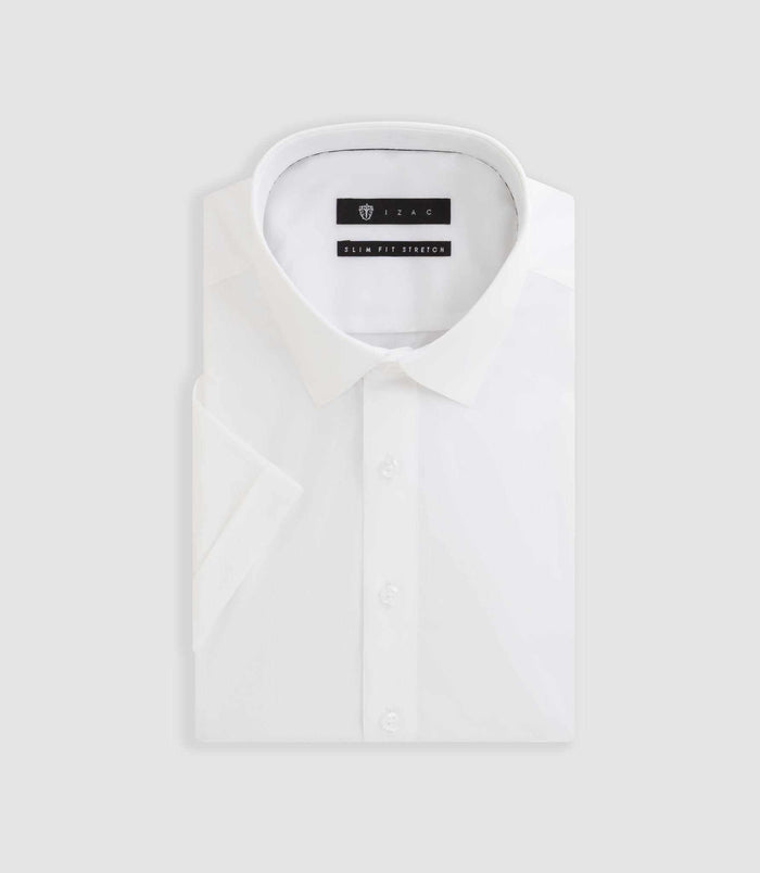 izac Chemise manches courtes blanche "Mange"