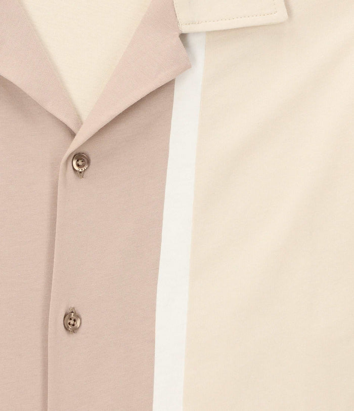 Izac Chemise Manches Courtes En Jersey Beige KAMI2