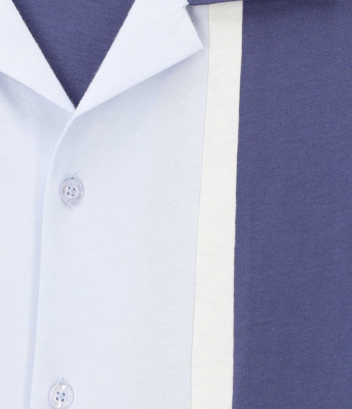 Izac Chemise Manches Courtes En Jersey Bleu KAMI2