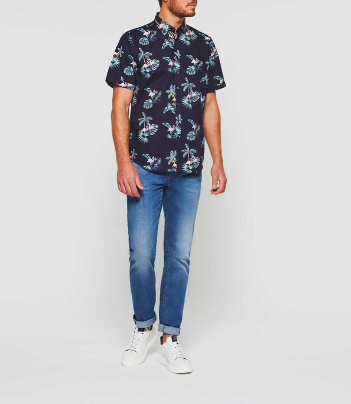 izac Chemise manches courtes marine "Kili"