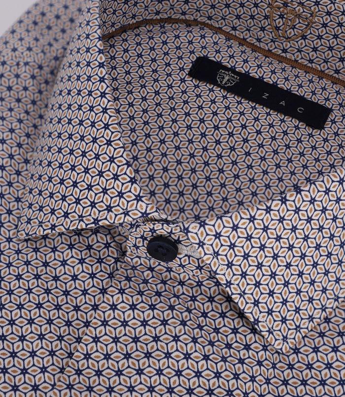 Izac Chemise Manches Longues Imprimée Marine
