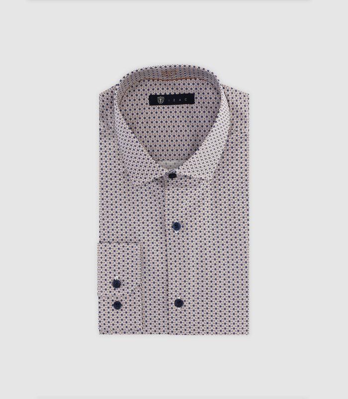 izac Chemise manches longues imprimée marine