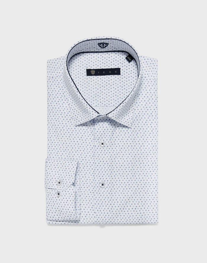 izac Chemise micro motif bleu ciel "Larry"