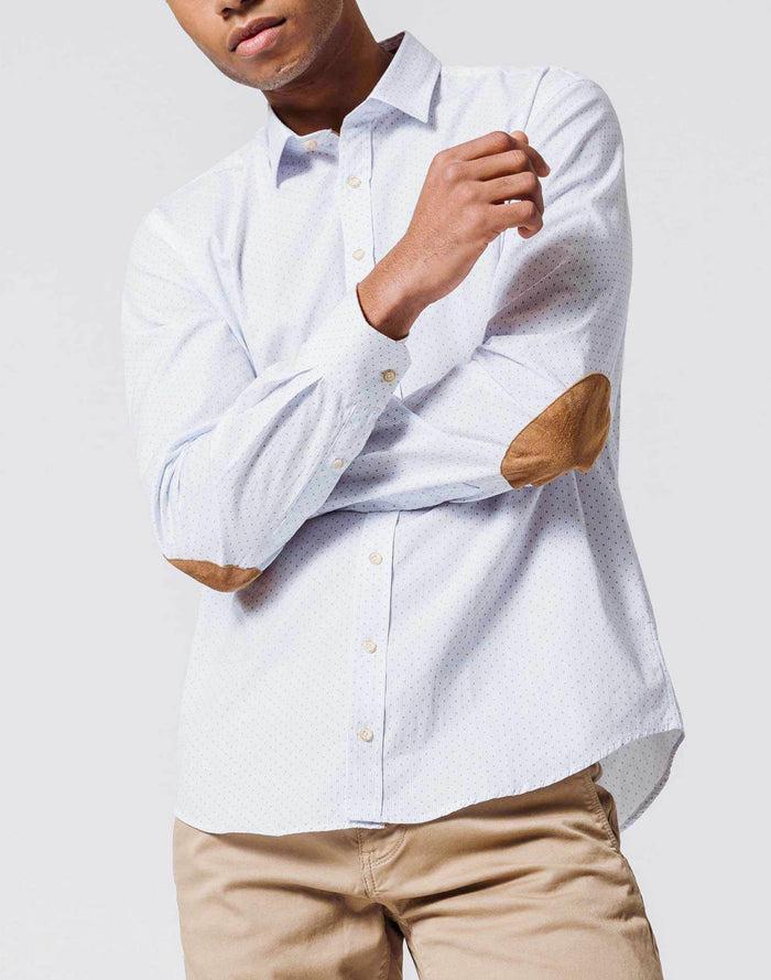 izac Chemise Micro Motif Bleu Ciel