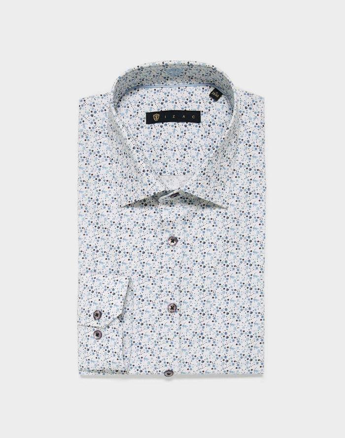izac Chemise micro motif bleu