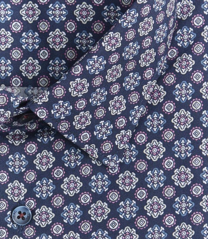 Izac Chemise Micro Motif Marine "Sienne"