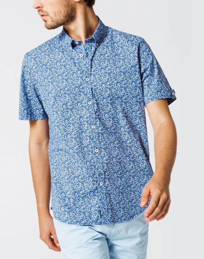 izac Chemise Micro Motif Marine