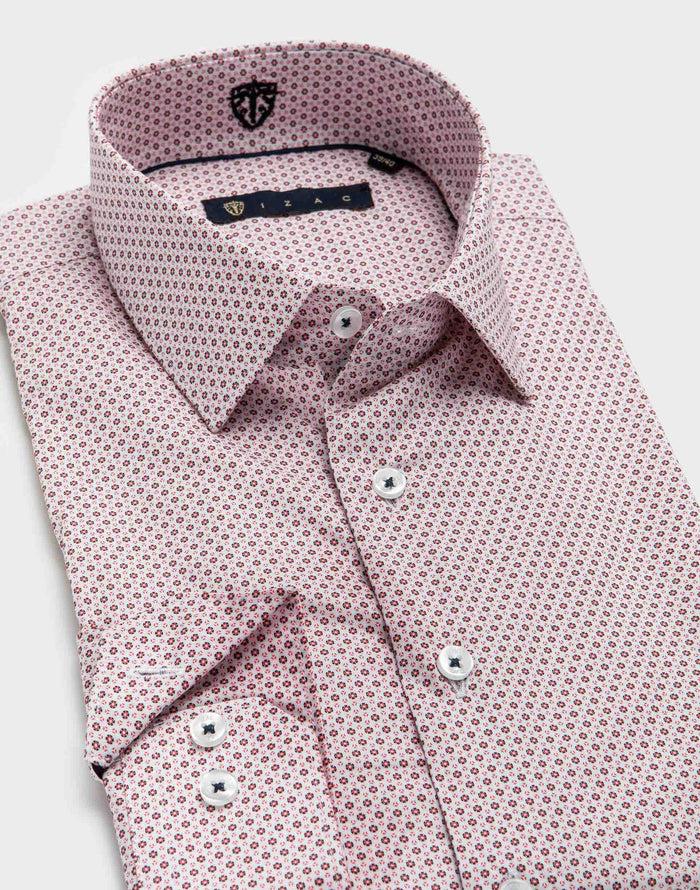 Izac Chemise Micro Motif Rose
