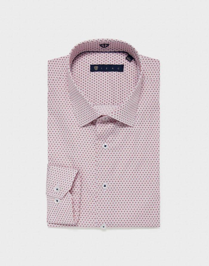 izac Chemise micro motif rose