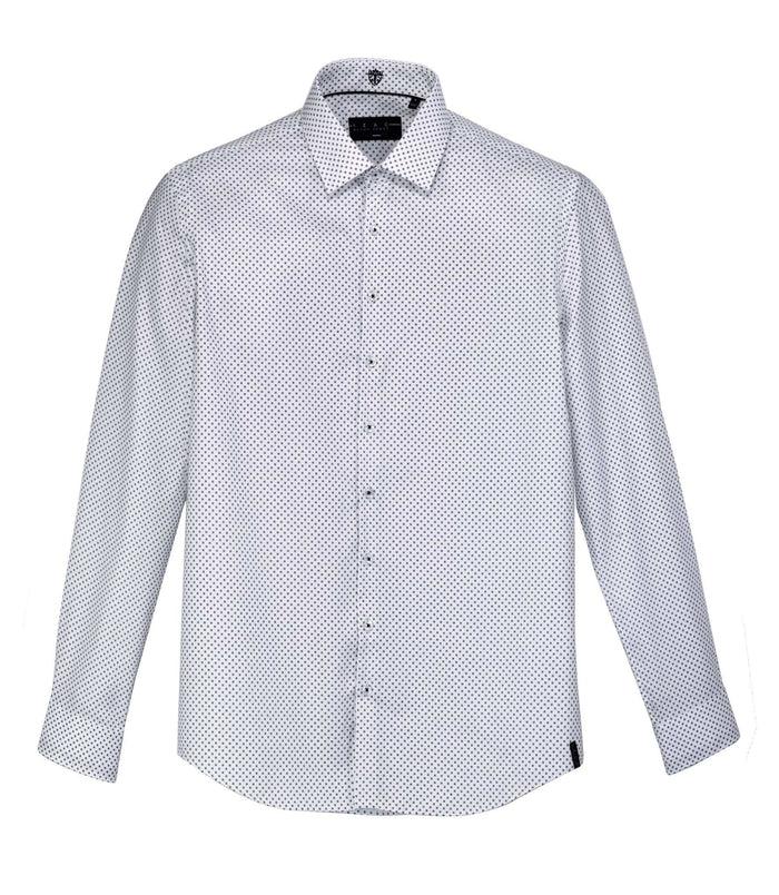 izac Chemise micro motifs blanc "Samuel"