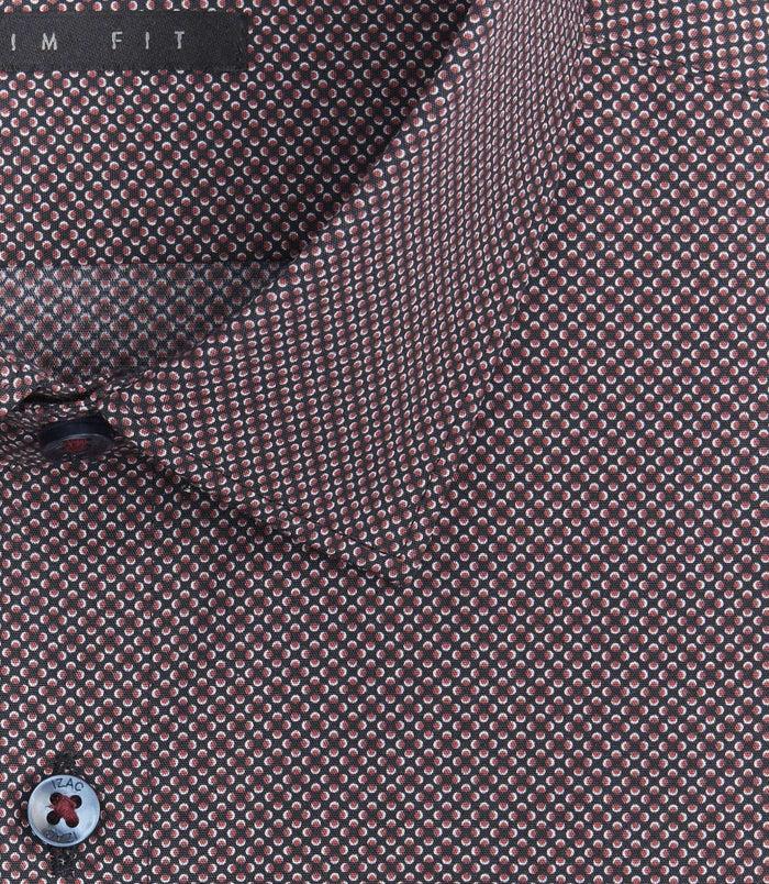 Izac Chemise Micro Motifs Bordeaux "Samba"