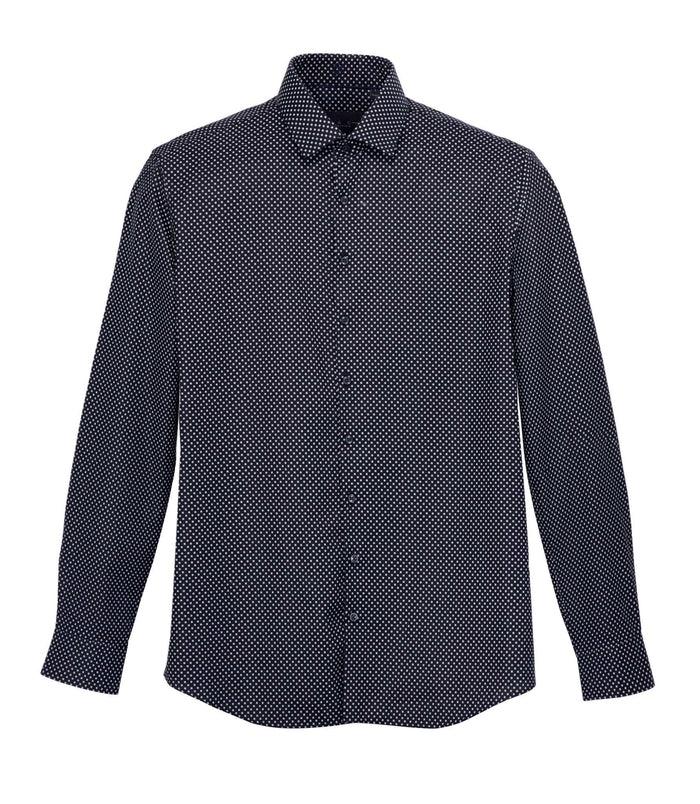 izac Chemise micro motifs noir "Samuel"