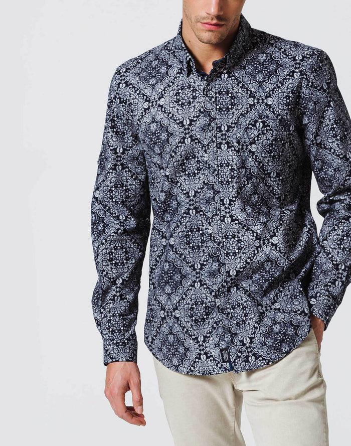izac Chemise Motif Bandana Marine