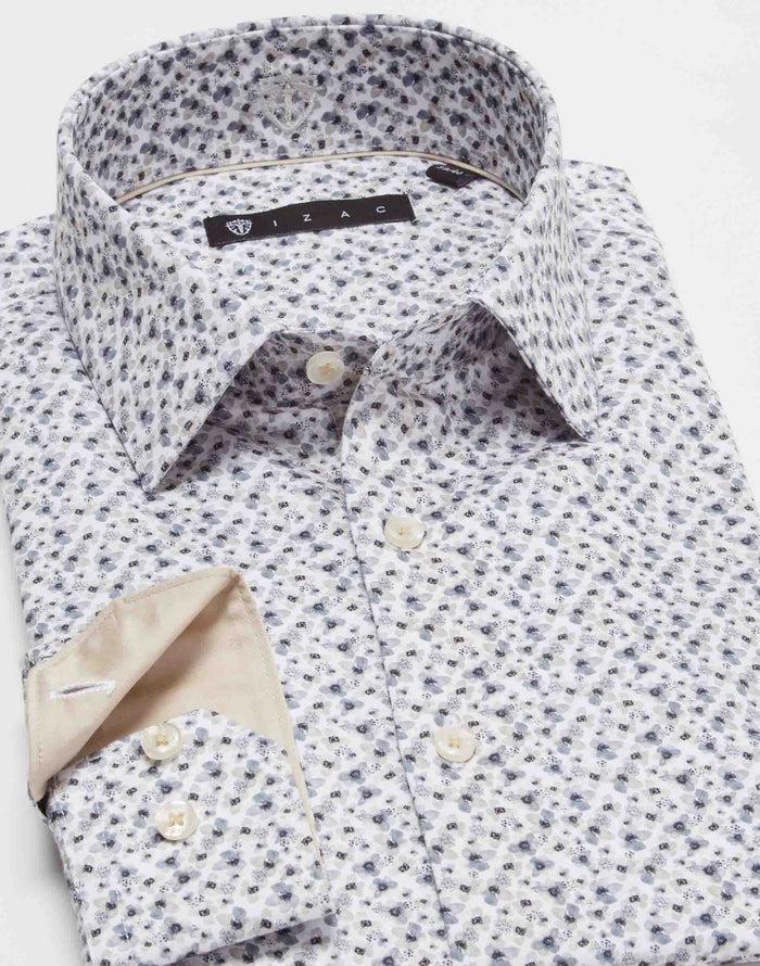 Izac Chemise Motif Fleurs Beige