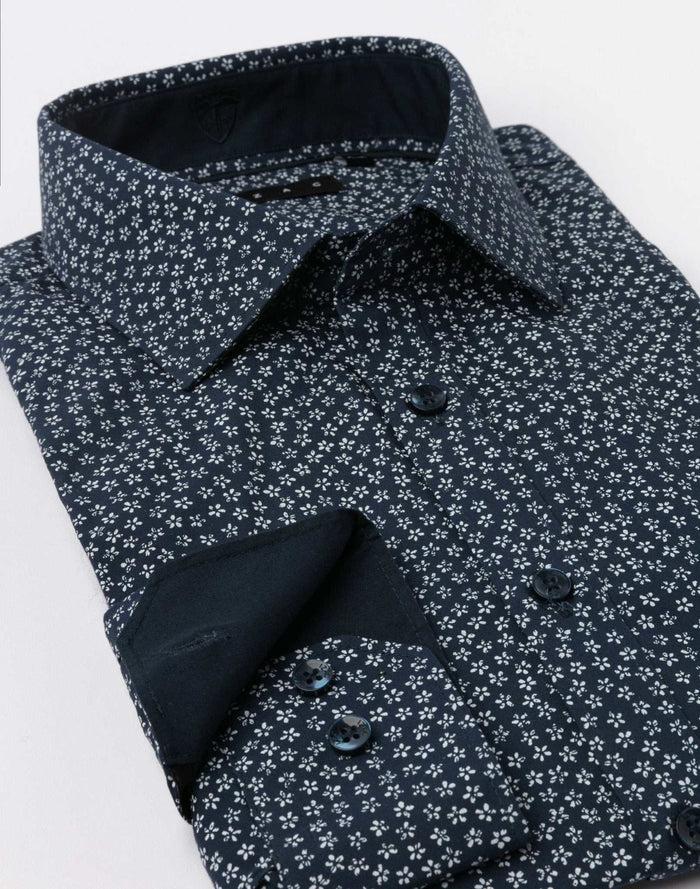 Izac Chemise Motif Floral Marine