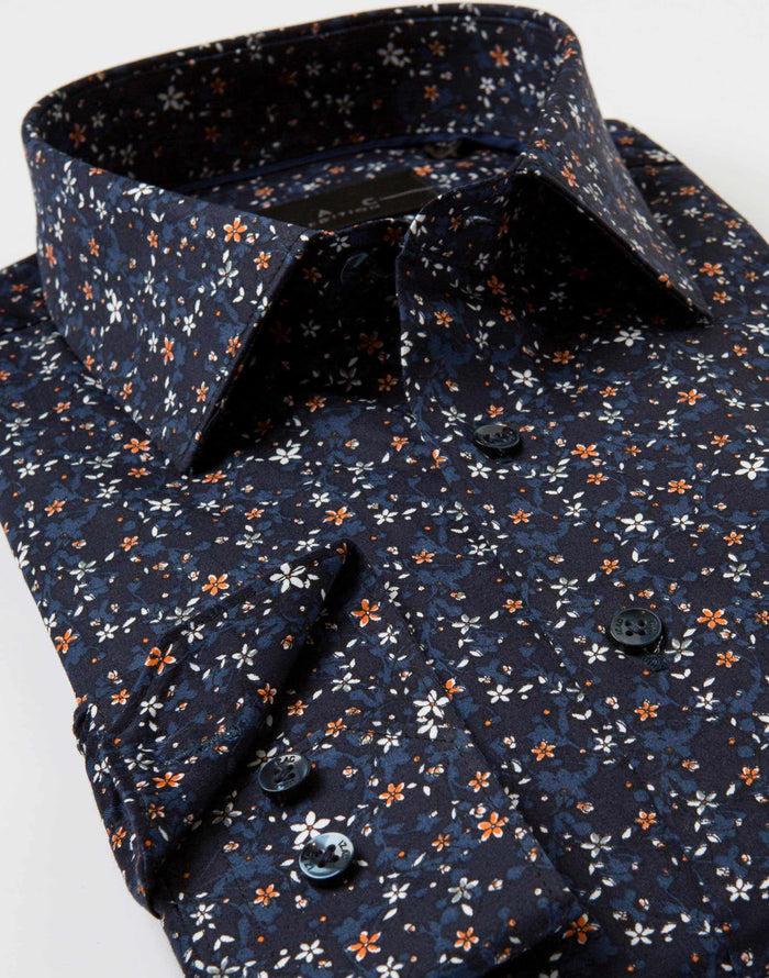 Izac Chemise Motif Floral Marine