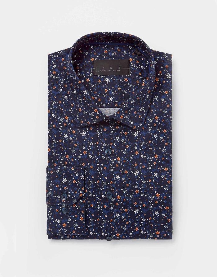 izac Chemise Motif Floral Marine