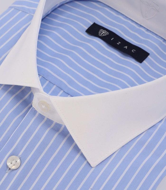 Izac Chemise Rayée Ciel Et Blanche
