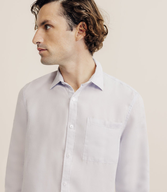 Izac Chemise Regular 100% Lin Parme