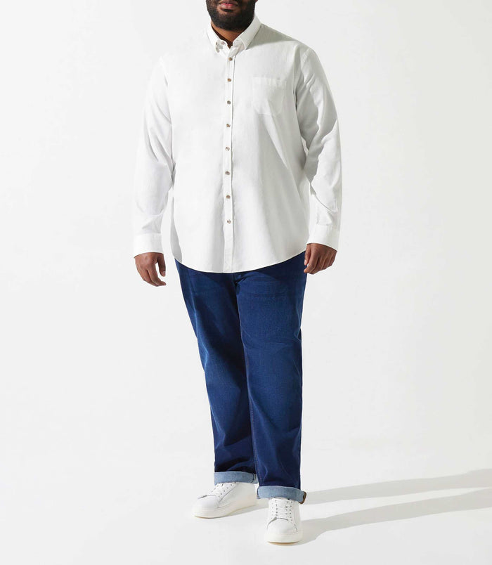 izac Chemise regular à coudières blanche KENTABT