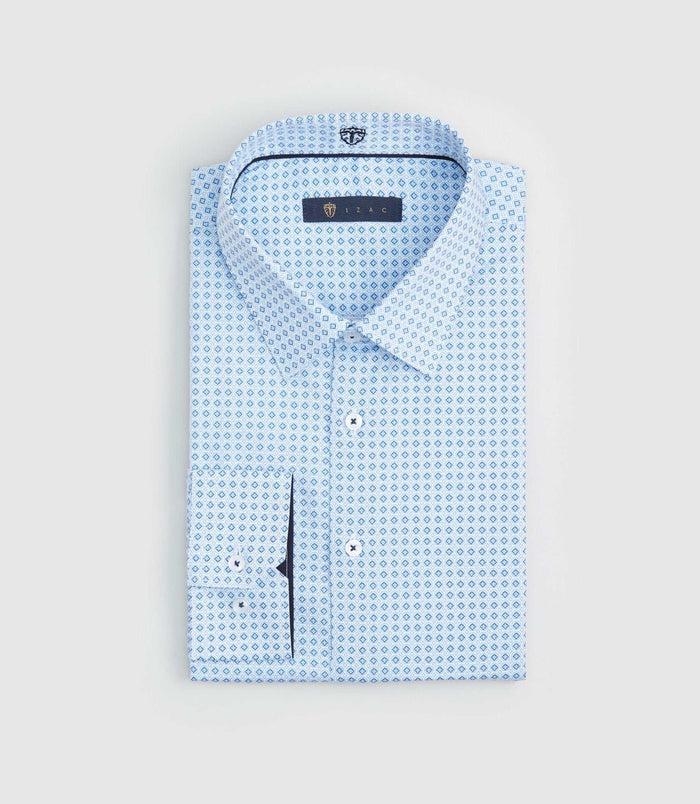 Izac Chemise Regular à Imprimé Bleu "Simon"