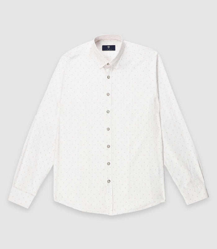 izac Chemise regular camel et blanche KELLYOUT