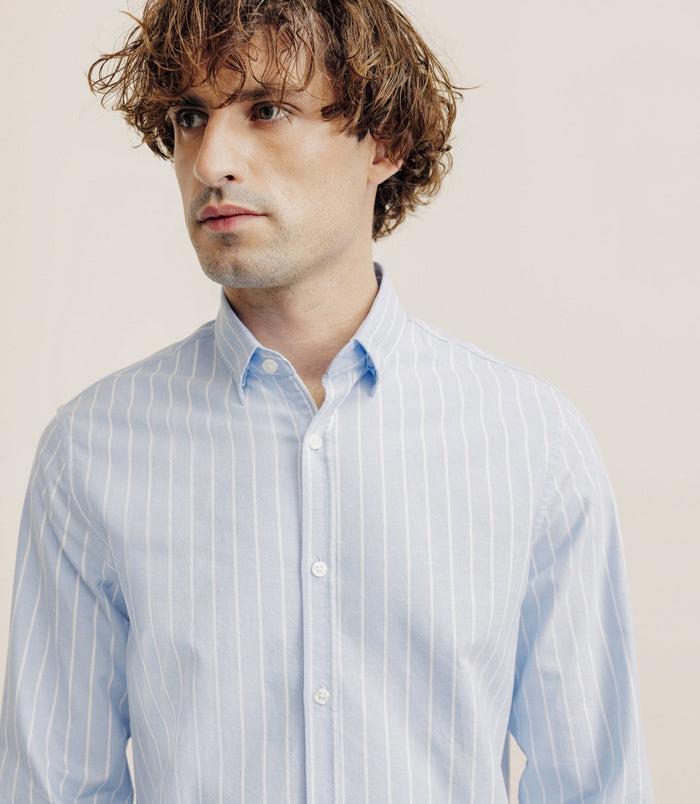 Izac Chemise Regular Rayée Ciel